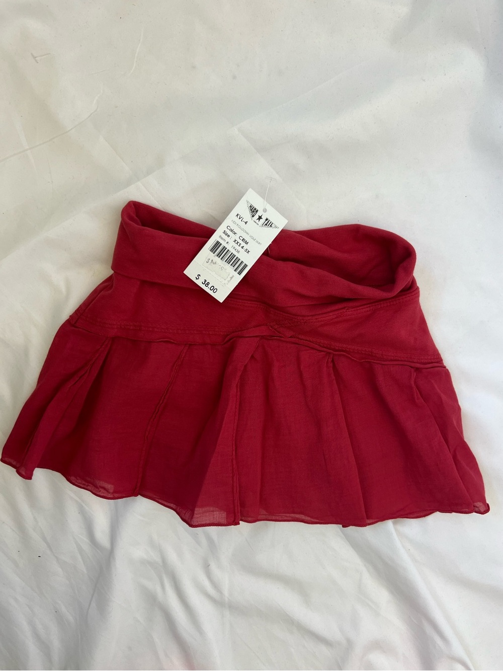 NWT Girls HARD TAIL Red* Fold-over 100% Cotton Skort
